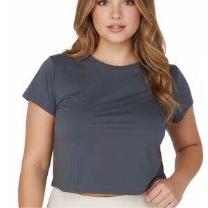 Hollister Gray Baby Doll Cropped Stretch Knit Must Have Collection Size XL Short